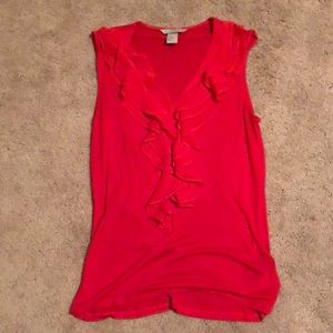 Red short sleeve blouse